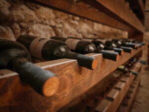 closeup-shot-of-dusty-wine-bottles-on-a-wooden-wine-rack-old-wine-cellar-with-wine-bottles_t20_oRYLPP